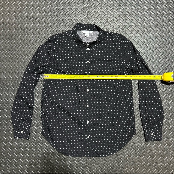 Old Navy Button Down Shirt Black White Polka Dots Long Sleeve Women's Medium - Picture 3 of 10
